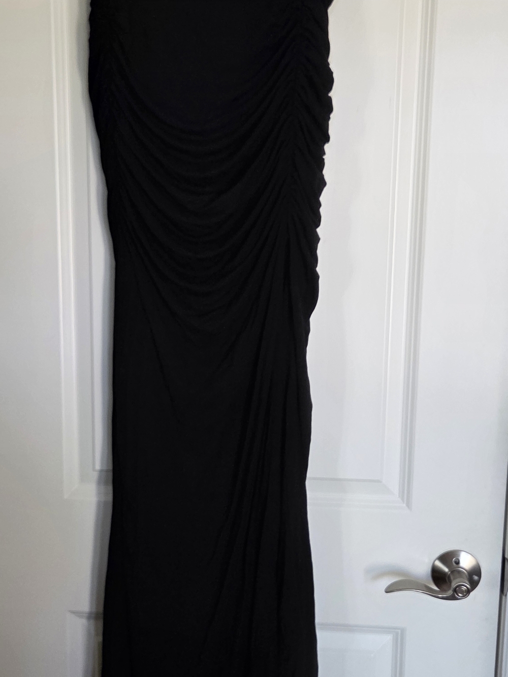 Klassy Network Black Ruched Maxi Skirt